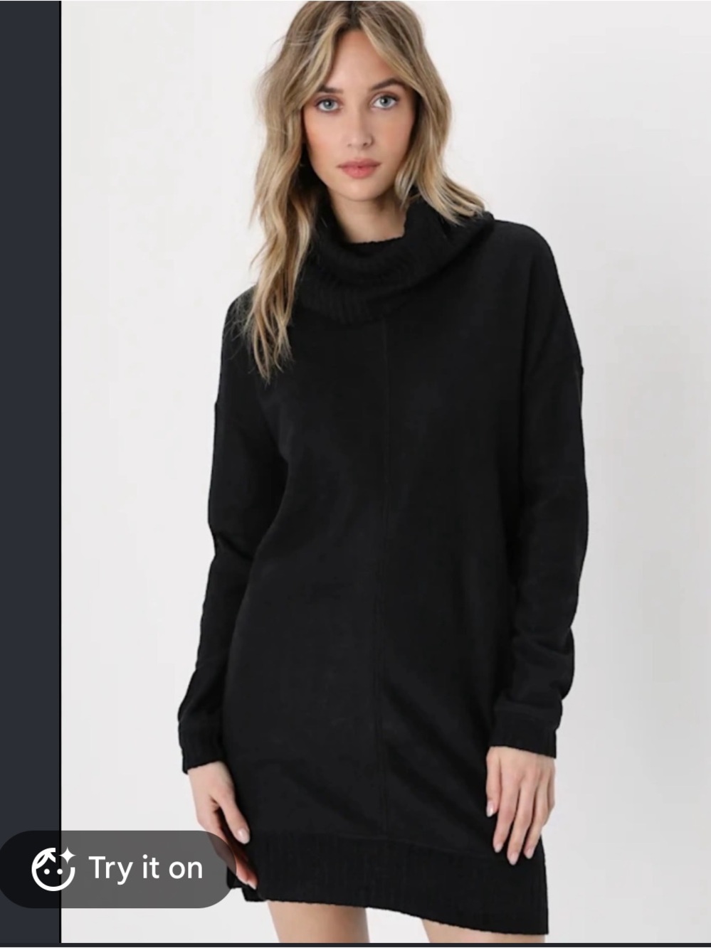 Lulu's Black Turtle Sweater Dress